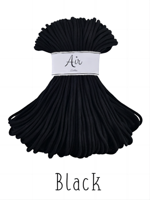 3.0mm 100야드 에어코튼 순면 뜨개실, 1개, BLACK