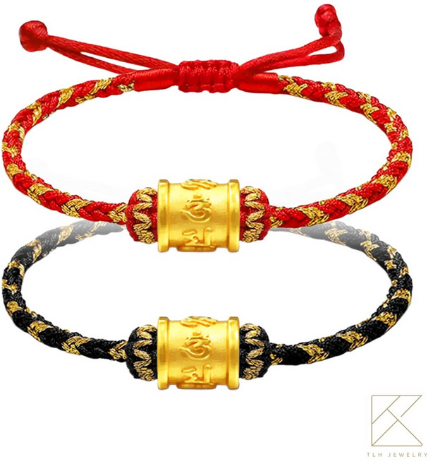 TLH Jewelry 黃金轉運珠手繩 手工編織時尚百搭手鍊