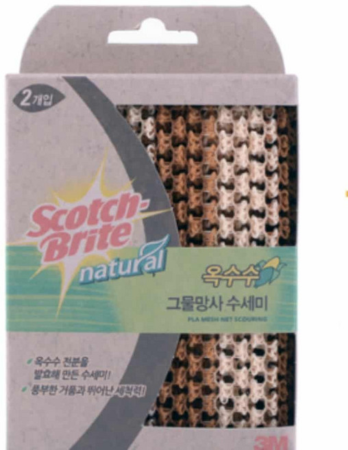 설거지 2입 수세미 3m옥수수 HWFK415J, 1개, 1개