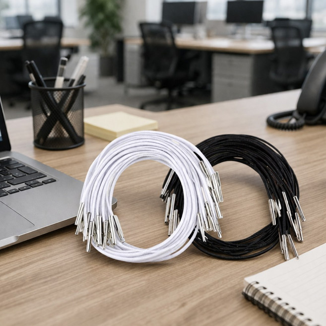 메이크문구 철팁고무줄 고정형 2종, 02 검정