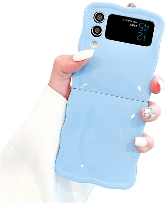 얌코 휴대폰케이스 갤럭시 z플립3 z플립4 z플립5 z플립6 광택면 웨이브