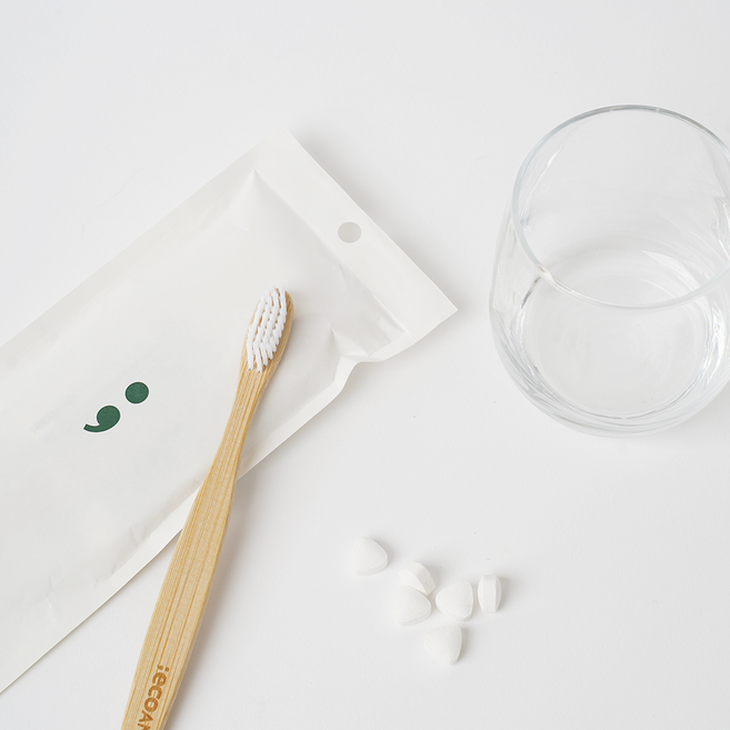 에코앤드 스피아민트 고체치약 여행용 덴탈키트 6정 - 휴대용 치약 칫솔 세트, 1세트, 4.2g