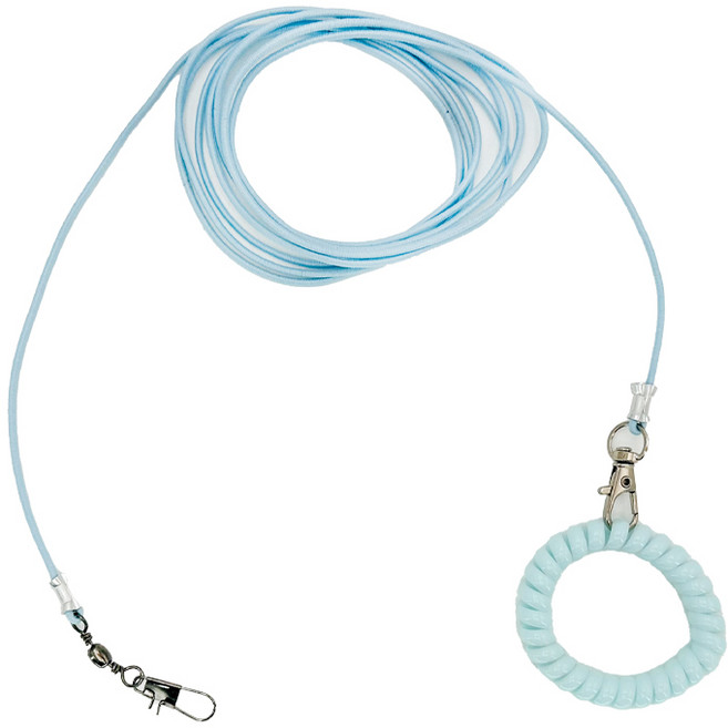 앵무새 발목링 탄성 리드줄 2m 외출 산책용 안전 리드줄, 1개, 블루