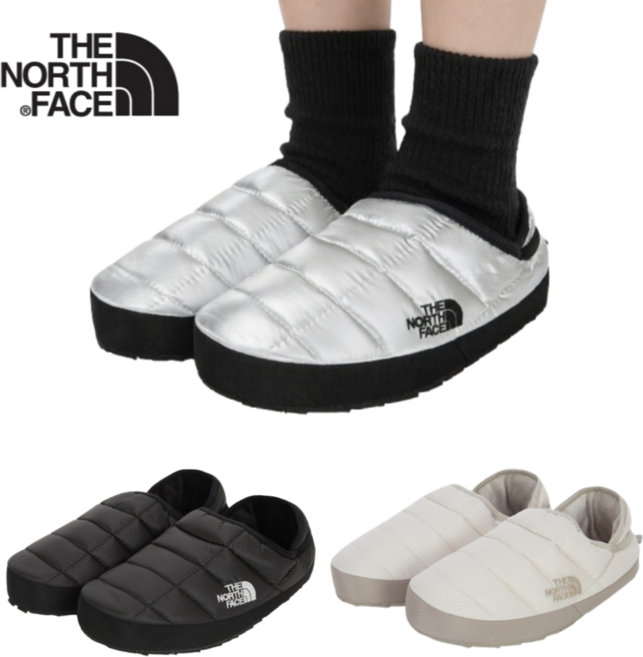 노스페이스 남성 여성 공용 눕시 패딩 신발 슬립온 뮬 방한화 미끄럼방지 수족냉증 캠핑 신발
