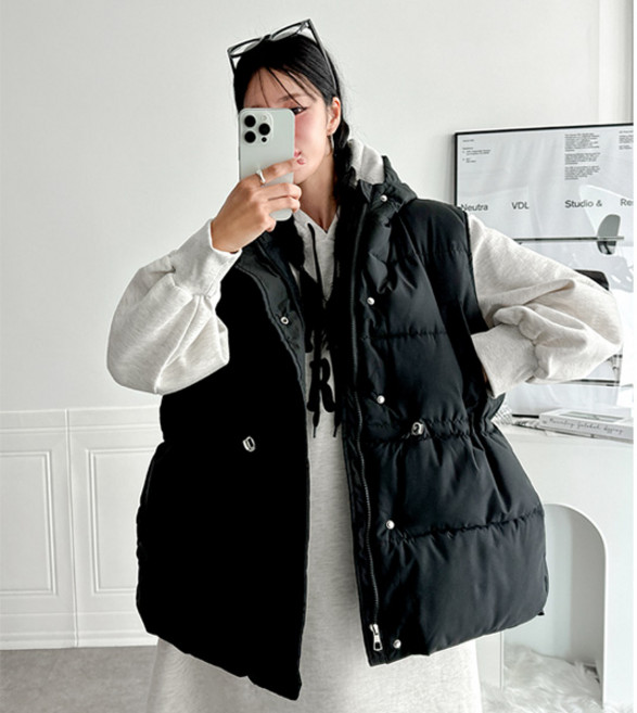 마이쏭 빅사이즈 겨울조끼 여성 웰론빵빵후드패딩조끼