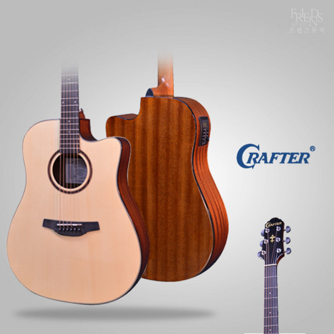 크래프터 HD250CE 입문용 통기타 탑솔리드 픽업장착, 1개