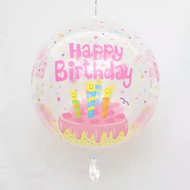 70公分氣球架, 22吋彩色生日氣球-4D粉色(只有氣球), 1個