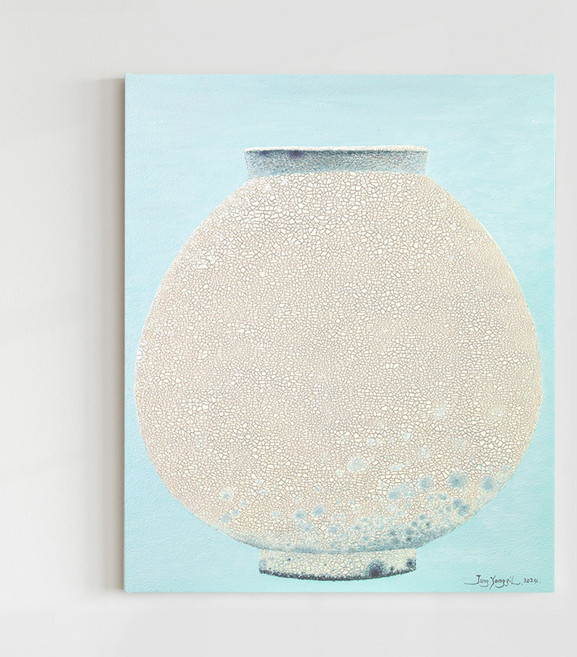 [인메이블] 장용길 작가 그림 인테리어 우아한 침묵 달항아리 캔버스액자 풍수 집들이 선물, 04.한낮의 백자