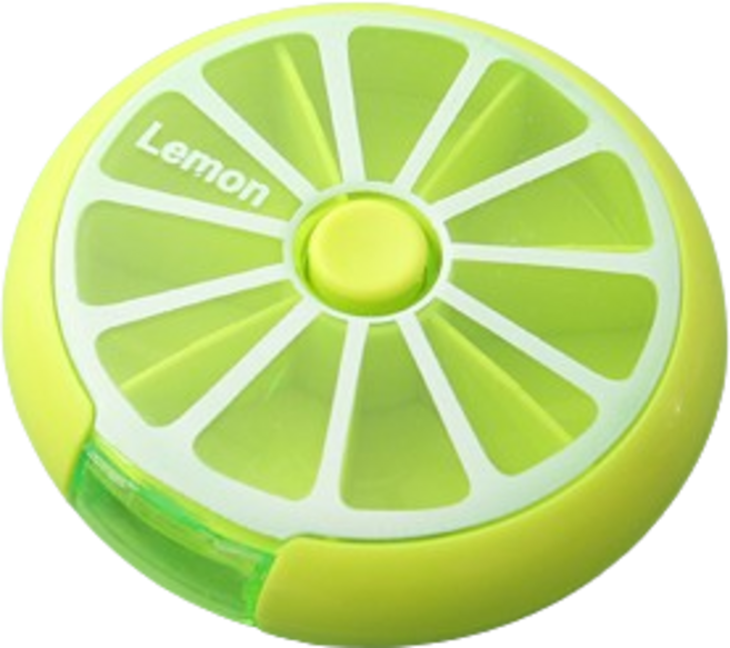 CNS 휴대용 회전형 알약케이스, 1개, 그린