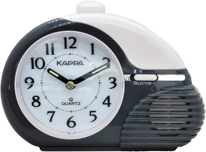 2톤 칼라 콤비네이션 알람 탁상 시계 큰소리 내장벨 멜로디, 그레이