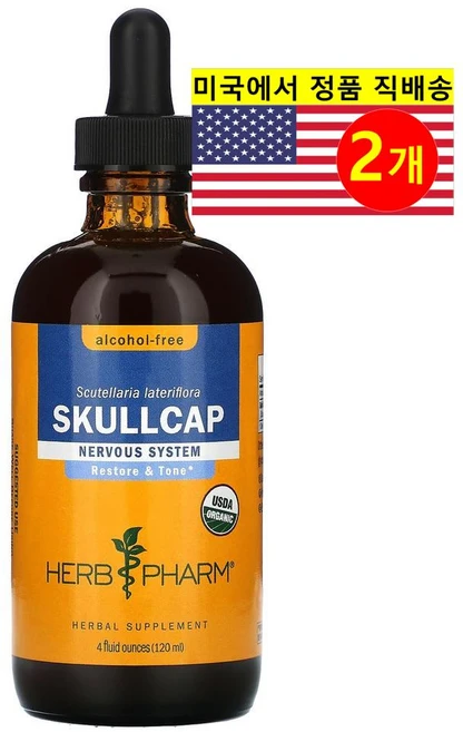 Herb Pharm 스컬캡 추출 801mg 리퀴드 무알콜 Skullcap, 2개, 120ml - 쿠팡