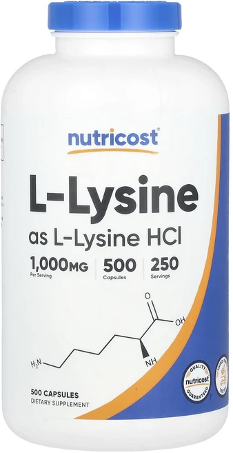 새해 첫좋은선물 Nutricost L-라이신 캡슐 500정(캡슐당 500mg) 제대로 할인합니다, NutricostL라이신캡슐500정캡슐당500mg, 1, 500 - 쿠팡