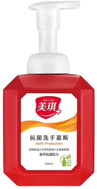 美琪抗菌洗手慕斯補充桶 3785ml 加侖大容量 家庭號, 1個, 500ML 手壓瓶