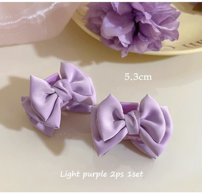 (2개1세트) 리본 헤어 집게핀 5.3cm 반머리 포인트 헤어핀