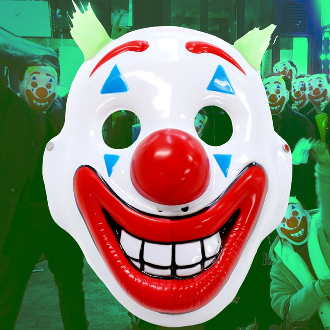 23 할로윈 가면 파티 마스크, 1개, 39_조커 광대 폭도 시위대 마스크 (플라스틱)