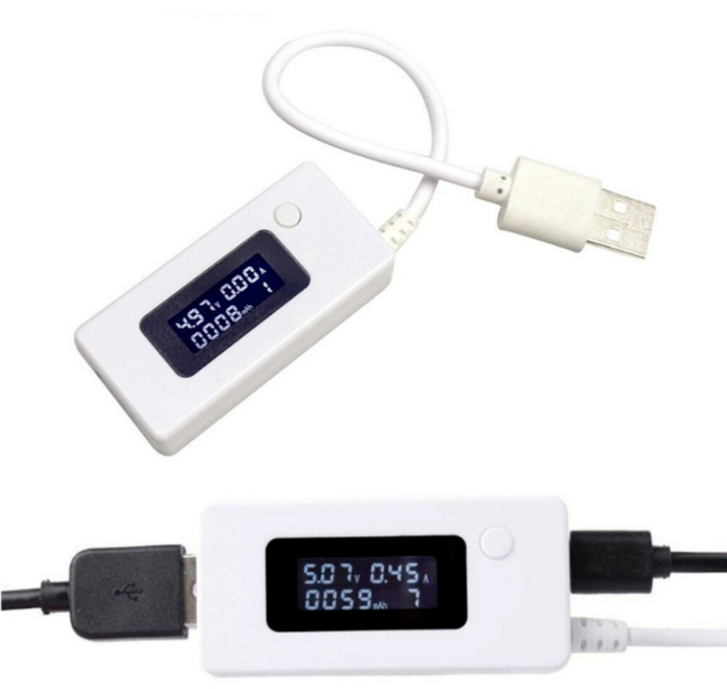 USB전압 전류 측정 디지털 테스터 테스트기, 1개