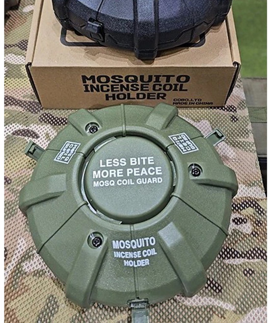 코보캠핑 모기향 거치대 모기향통 케이스, 모기향케이스 카키