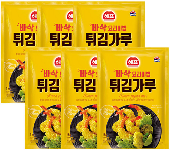 해표 튀김가루, 1kg, 6개