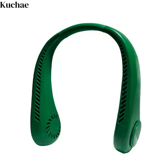 Kuchae 넥쿨러 급속냉각 휴대용 목 선풍기, 그린, AY-001