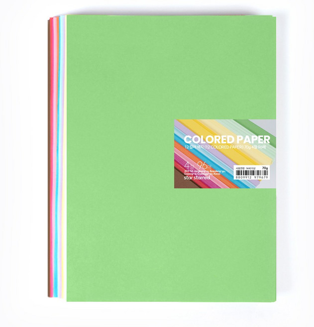star starred 12컬러 색지(12 COLORED PAPER) 70g, 4절 96매