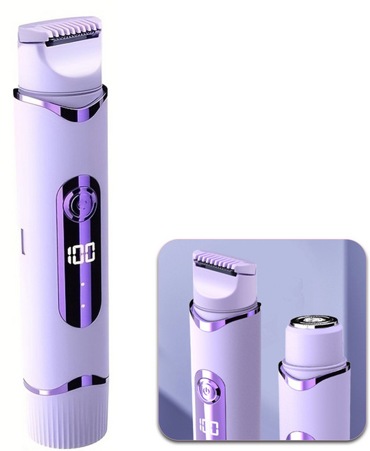 휴대용 전기제모기 2in1모근제거기 남성 여성 겨드랑이제모 제모 셀프케어, 퍼플 제모기
