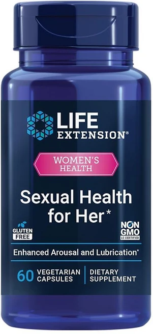Life Extension 그녀를 위한 성 건강 여성 성 건강 보충제 리비도 각성 윤활 호로파 씨앗 사프란 글루텐 프리 GMO 프리 채식주의자 60캡슐, 1개 - 쿠팡