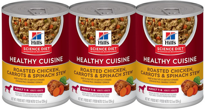 [힐스 사이언스 다이어트] 10450 NEW 힐스 강아지 어덜트 스튜 치킨&당근 354g 3개