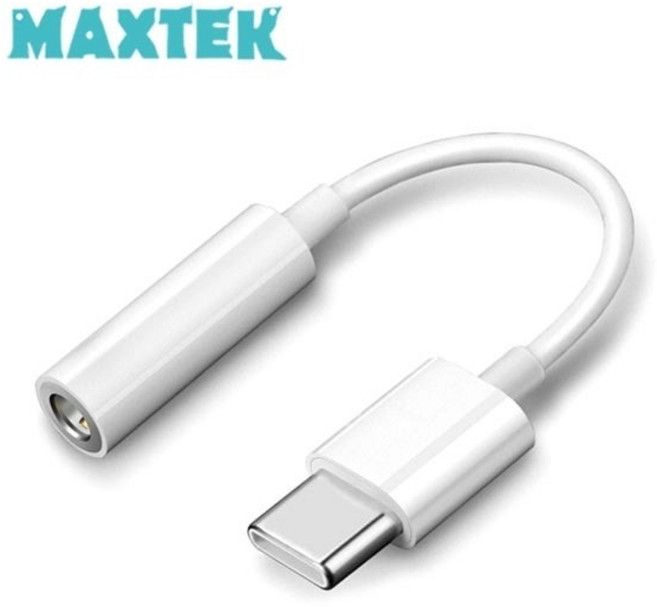 (MAXTEK) Type-C to 3.5 스테레오 M/F 변환케이블 AUX 이어폰 연장선 MT091 (화이트/0.115m)