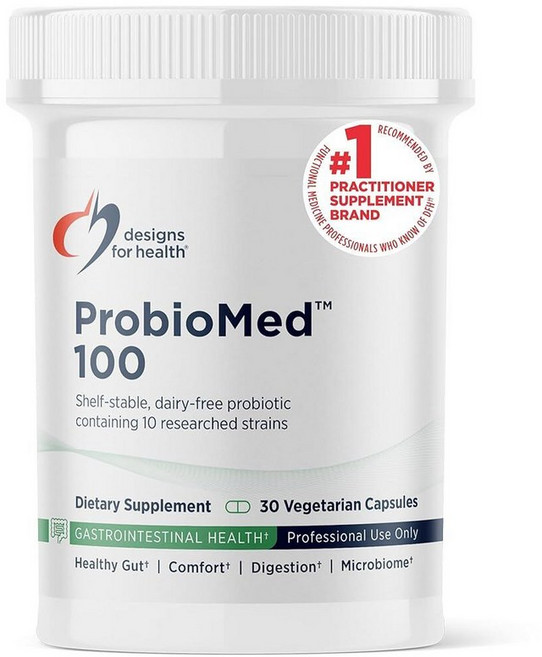 Designs for Health ProbioMed 100 - 소화 건강을 위한 프로바이오틱스 - 락토바실러스 애시도필러스 프로바이오틱 + 락토바실러스 람노서스 함유 10가지, Designs for Health ProbioMed 1, 1개