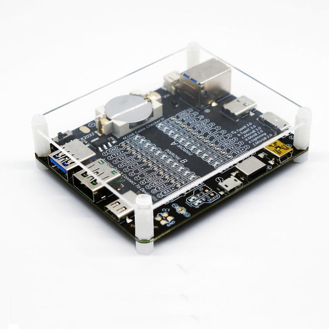 USB 케이블 테스터 보드 체커 데이터선 아크릴 케이스 충전 테스트 타입C 마이크로 타입 A B, 1개, USB Cable Checker with Acrylic