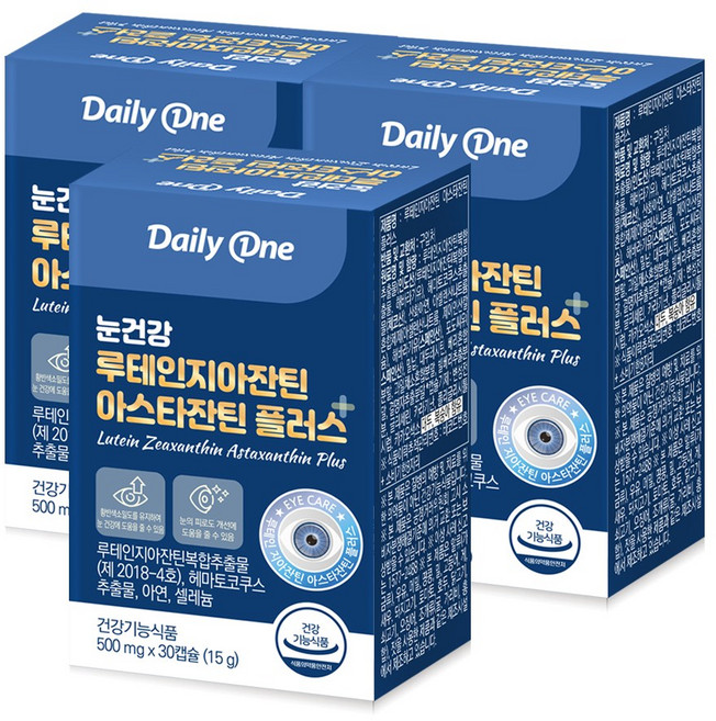 데일리원 눈건강 루테인 지아잔틴 아스타잔틴 플러스, 30정, 3개