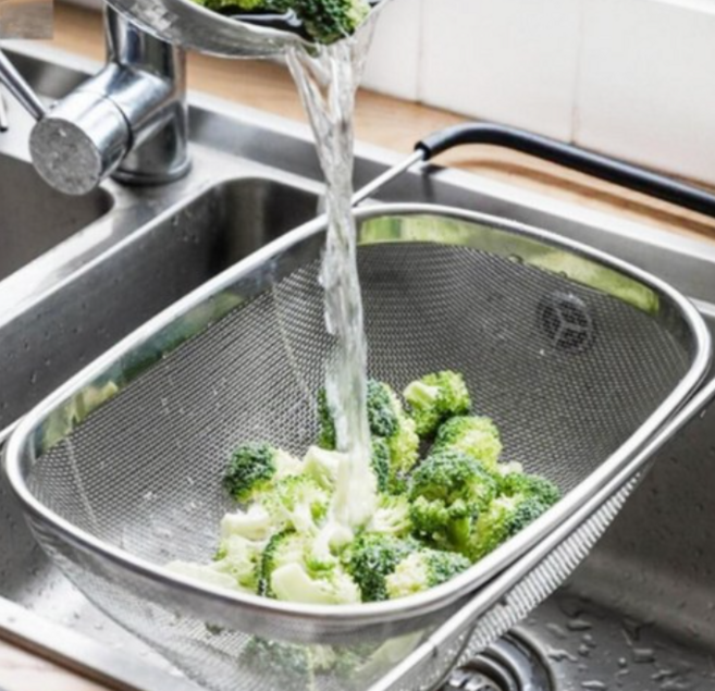 (주)실버미어 길이조절 스테인리스 물빠짐 싱크대 사각채반 채망