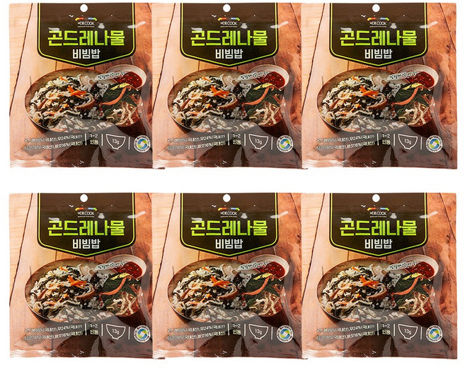 바로쿡 간편식 전주산채나물+곤드레 나물비빔밥_건강식 우리들녁식품 건나물, 4. 곤드레나물 비빔 x 6봉