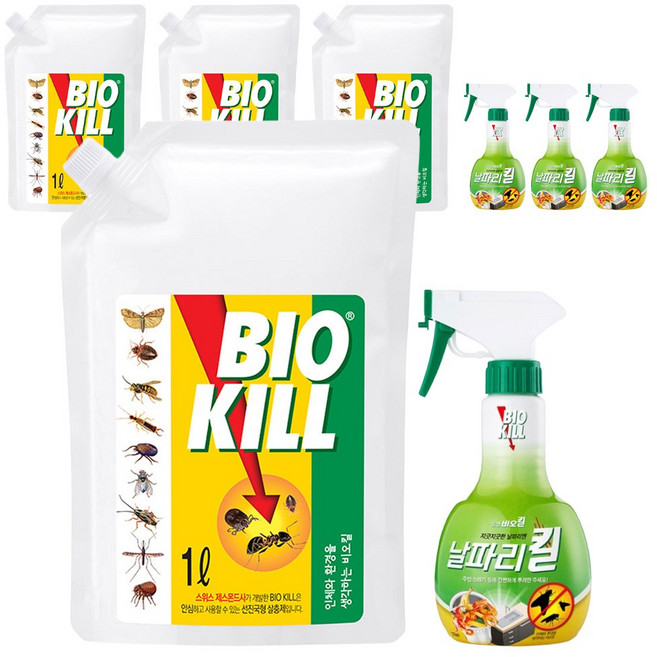 비오킬 날파리킬 살충제 370ml + 파우치 1L 세트, 4세트