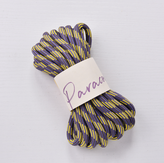6mm 나선형 무광 파라코드 5m 소분 배색 로프 아웃도어 마크라메 재료, 01.퍼플옐로우