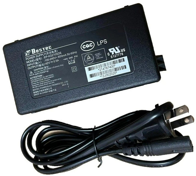 Epson EPAG210SDE L395 L396 XP405 XP305 WF2530 AC DC 어댑터 충전기 42V 0.5A, [01] EU  CABLE, 1)EU  CABLE