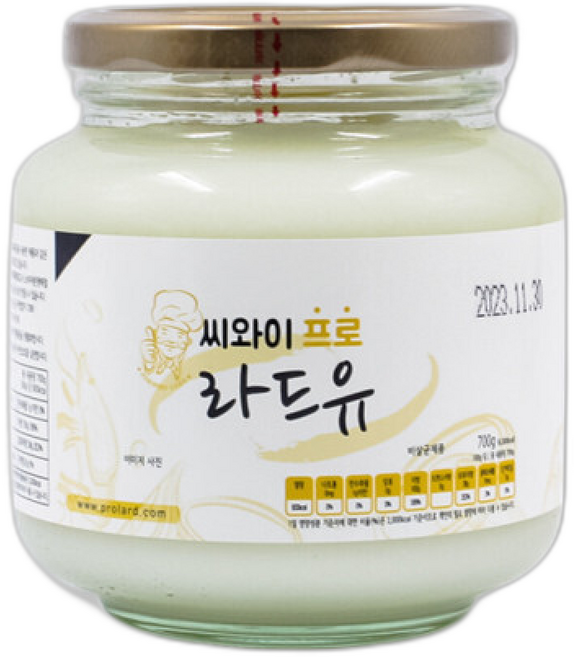 씨와이프로 라드유 돈지 라드 돼지기름 / 식용유 카놀라유 올리브유 콩기름 버터 대체용 기름, 1개, 700g