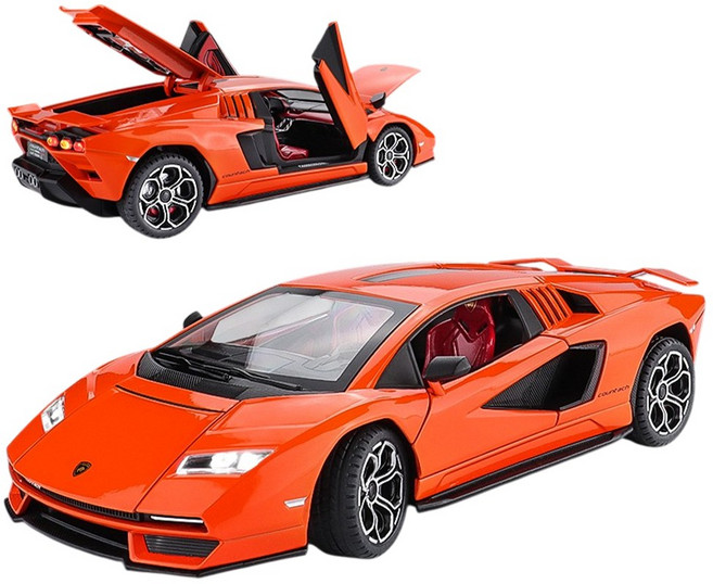 마이카 다이캐스트 금속 1:24 람보르기니 쿤타치 LPI 800-4 모델 자동차 모형 피규어 장식, 1개, 03_오렌지
