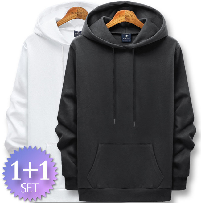 블루포스 트렙 후드티 1+1세트 무지 티셔츠 남자 긴팔 티셔츠 남성 빅사이즈 운동복 가을 단체티 커플티 츄리닝