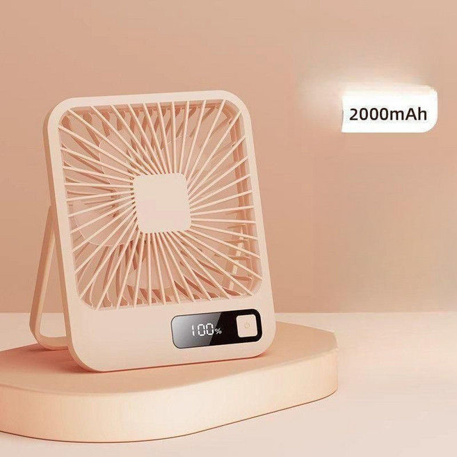 탁상형 미니 냉풍기 책상용 USB충전 저소음 쿨러, 옵션, 충전 모델-로즈핑크 2000mAh