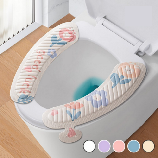 아이엔엠디 붙이는 변기 시트 커버 접착형 욕실 보온, 화이트