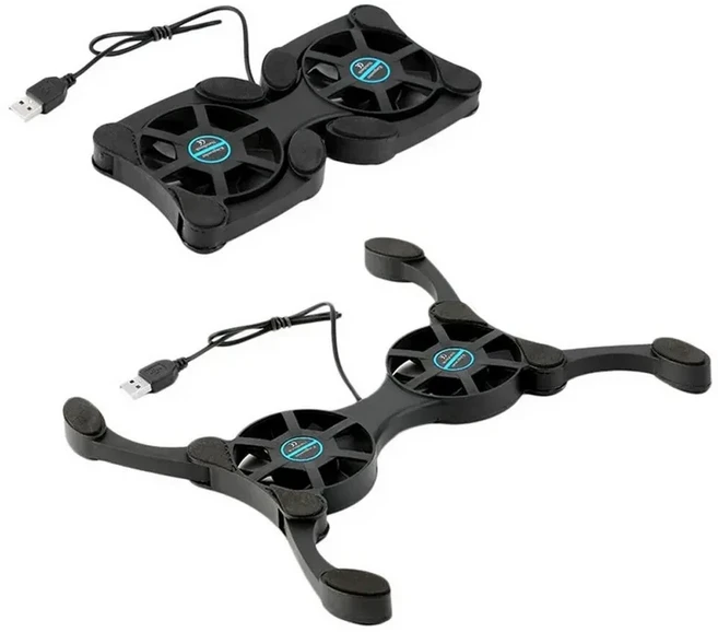 USB 미니 노트북 선풍기 스탠드 접이식 쿨러 냉각 패드 라디에이터 마스터 컴퓨터 액세서리, 01 black