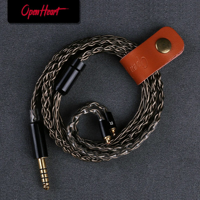 OPENHEART 8 코어 은도금 이어폰 케이블 젠하이저 IE200/IE300/IE600/IE900 AKG N5005 N30 3.5mm 2.5mm 4.4mm, 다크그레이, 1개, 2, 3.5, 1.2m