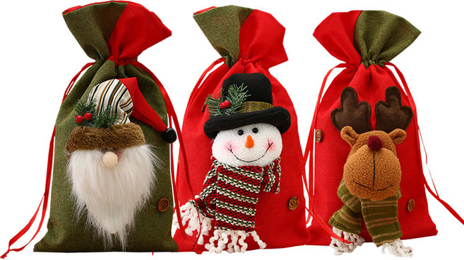 XPG-317 파티앤미다스 크리스마스 산타 수염 주머니 선물 주머니 소형, XPG317-눈사람