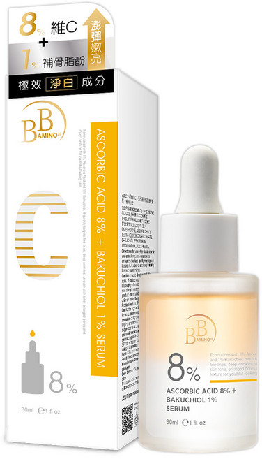 BB Amino 8%維他命C+1%補骨脂酚AC煥亮精華, 1件, 30ml
