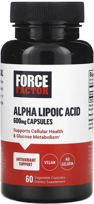Force Factor 알파리포산 600mg 베지 캡슐 60정, ForceFactor알파리포산600mg베지캡슐60정, 1개 - 쿠팡