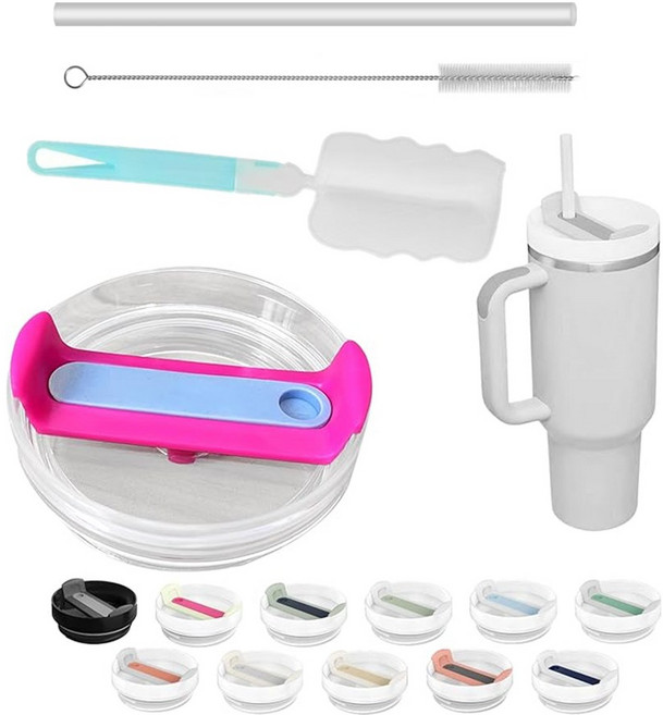 대용량 텀블러 호환 밀폐뚜껑 20oz 30oz 40oz 교체뚜껑 887ml 591ml 1180ml, 레드바구니, 1세트