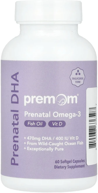 프리미엄상품 Premom 임산부용 DHA 소프트젤 캡슐 60정 부모님챙기세요, 1개 - 쿠팡