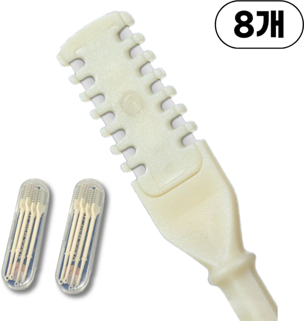 온리상점 안전한 휴대용 양날 안전칼날 코털제거기 코털정리, 2세트(총 8개)