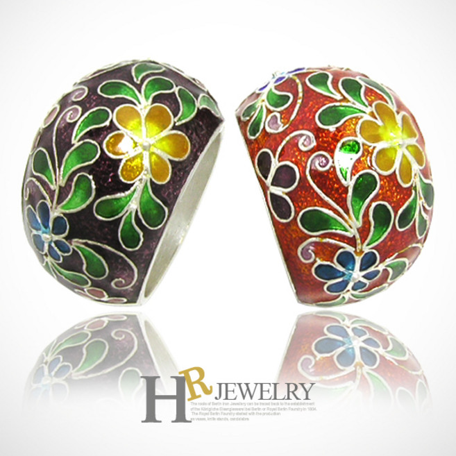 [HR]실버 칠보 매화가득 반지(택1)